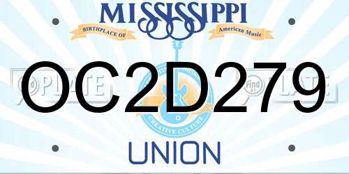 OC2D279 Mississippi License Plate