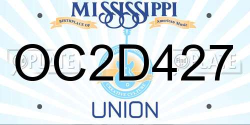 OC2D427 Mississippi License Plate
