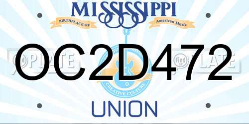 OC2D472 Mississippi License Plate