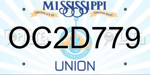 OC2D779 Mississippi License Plate