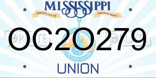 OC2O279 Mississippi License Plate