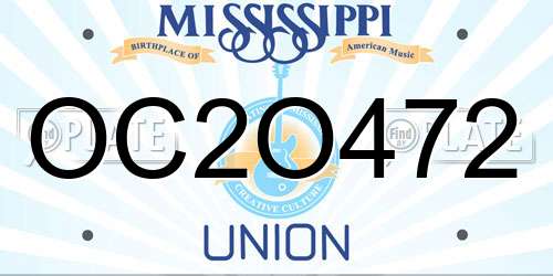 OC2O472 Mississippi License Plate
