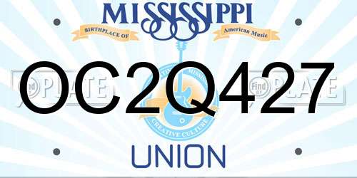 OC2Q427 Mississippi License Plate
