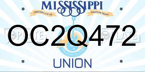 OC2Q472 Mississippi License Plate