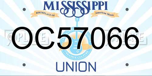 OC57066 Mississippi License Plate