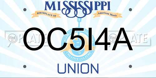 OC5I4A Mississippi License Plate