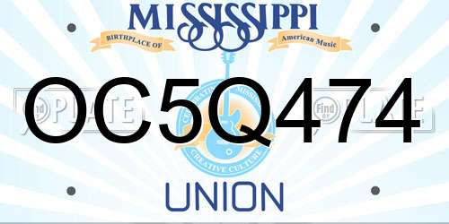 OC5Q474 Mississippi License Plate