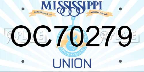 OC70279 Mississippi License Plate