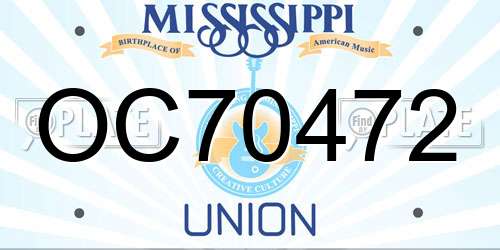 OC70472 Mississippi License Plate