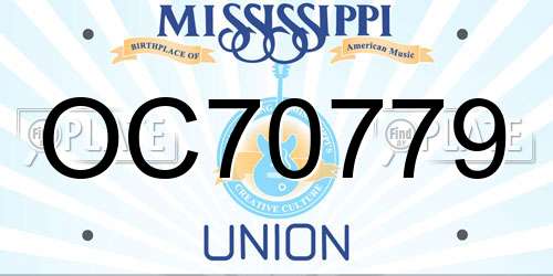 OC70779 Mississippi License Plate