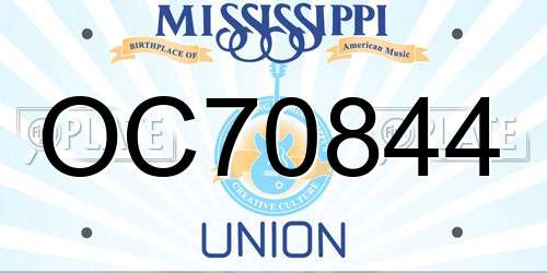 OC70844 Mississippi License Plate