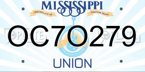 OC7O279 Mississippi License Plate