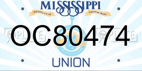 OC80474 Mississippi License Plate