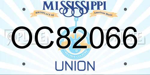 OC82066 Mississippi License Plate