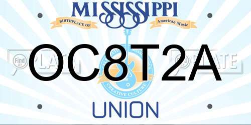 OC8T2A Mississippi License Plate