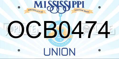 OCB0474 Mississippi License Plate