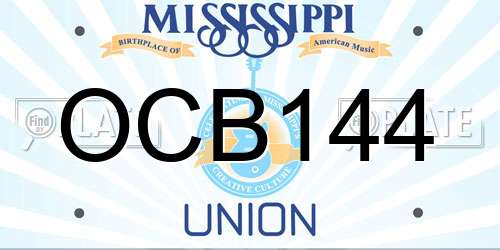 OCB144 Mississippi License Plate