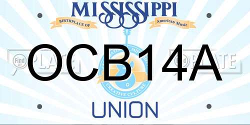 OCB14A Mississippi License Plate