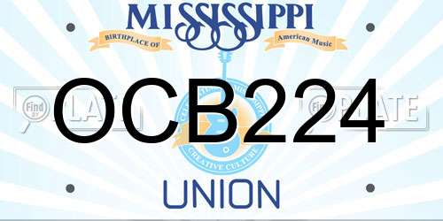 OCB224 Mississippi License Plate