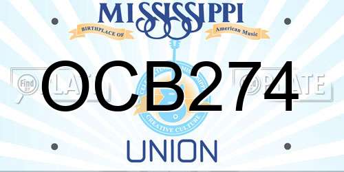 OCB274 Mississippi License Plate