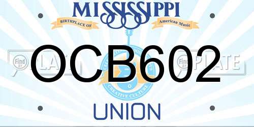 OCB602 Mississippi License Plate