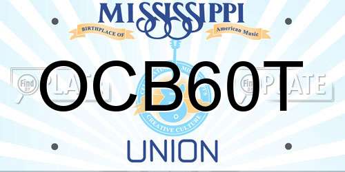 OCB60T Mississippi License Plate