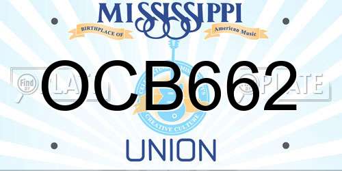 OCB662 Mississippi License Plate