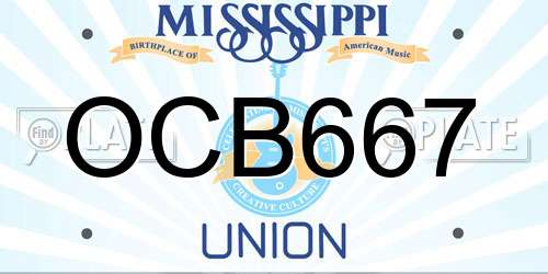 OCB667 Mississippi License Plate