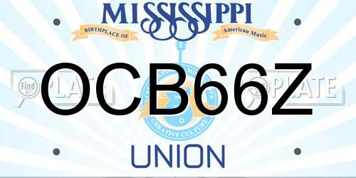 OCB66Z Mississippi License Plate