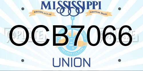 OCB7066 Mississippi License Plate