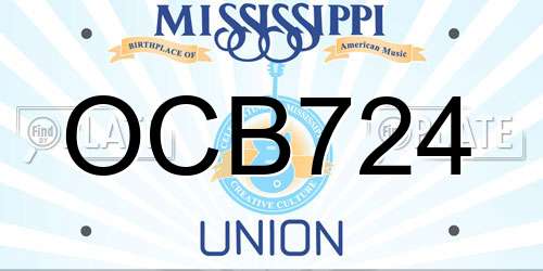 OCB724 Mississippi License Plate