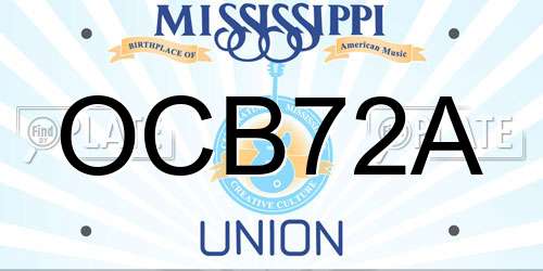 OCB72A Mississippi License Plate