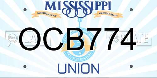 OCB774 Mississippi License Plate
