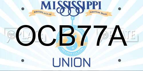 OCB77A Mississippi License Plate