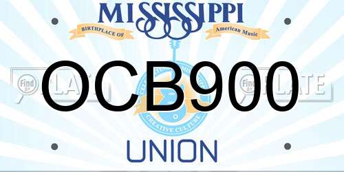 OCB900 Mississippi License Plate