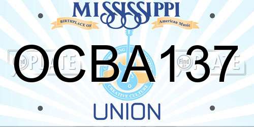 OCBA137 Mississippi License Plate
