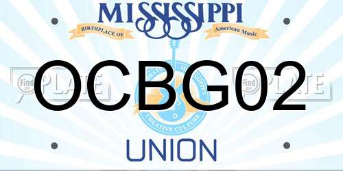 OCBG02 Mississippi License Plate