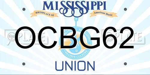 OCBG62 Mississippi License Plate