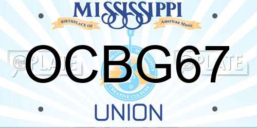 OCBG67 Mississippi License Plate