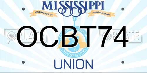 OCBT74 Mississippi License Plate