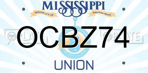 OCBZ74 Mississippi License Plate
