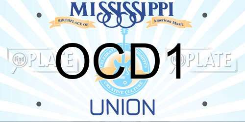 OCD1 Mississippi License Plate