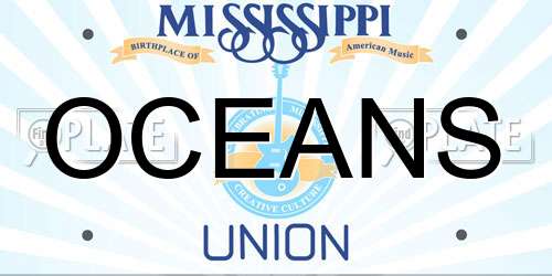 OCEANS Mississippi License Plate