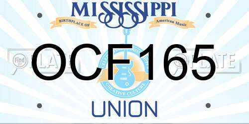 OCF165 Mississippi License Plate