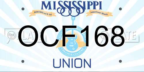 OCF168 Mississippi License Plate