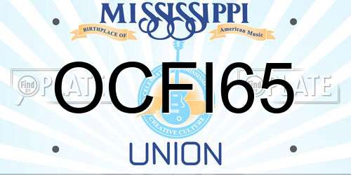 OCFI65 Mississippi License Plate