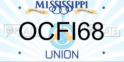 OCFI68 Mississippi License Plate