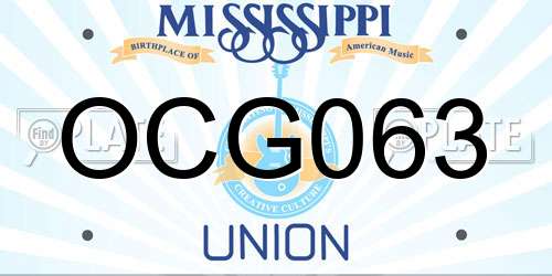 OCG063 Mississippi License Plate