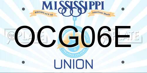 OCG06E Mississippi License Plate
