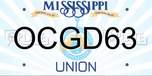 OCGD63 Mississippi License Plate